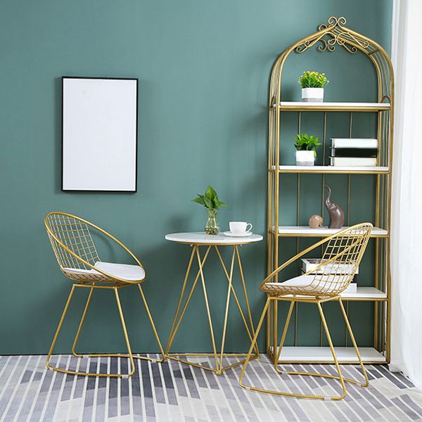 Modern Round Dining Set with Metal Chairs 1/3 Pieces Stone Top Dinette Set for Kitchen Clearhalo 'Dining Room Sets' 'Dining Tables & Seating' 'dining_room_set' 'furn' 'furn_dining_room_set' 'Furniture' 'Kitchen & Dining Furniture' 1200x1200_8beaf8a3-3b49-4df3-a59e-18408491aaae