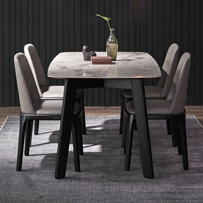 Modern Ash Wood Dinette Set 1/2/4/5/7 Pieces Dining Table Set with Grey Sintered Stone Top Clearhalo 'Dining Room Sets' 'Dining Tables & Seating' 'dining_room_set' 'furn' 'furn_dining_room_set' 'Furniture' 'furniture_dining_room_set' 'Kitchen & Dining Furniture' 1200x1200_8beca91d-c798-4bd1-8d25-4d508f55bd43