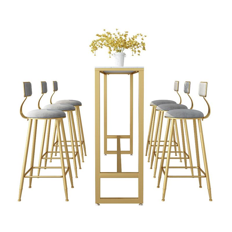 Glam Style Marble Bar Table Gold Frame 42 Inch Height Table for Restaurant Clearhalo 'Bar Furniture' 'Bar Tables' 'bar_tables' 'furn' 'furn_bar_tables' 'Furniture' 'furniture_bar_tables' 'Kitchen & Dining Furniture' 'kitchen&dining_furn' 'kitchen' 1200x1200_8beecc43-5984-4a73-8941-74d3d0db4177