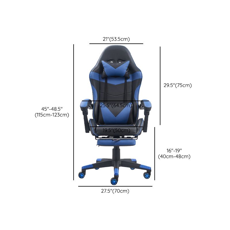 Modern Slide Office Chair Adjustable Seat Height Pillow Included Desk Chair Clearhalo 'furn' 'furn_office_chair' 'Furniture' 'Office Chairs' 'Office Furniture' 'office_chair' 1200x1200_8bf18e4c-e8ce-4167-8f6f-723f14f87108