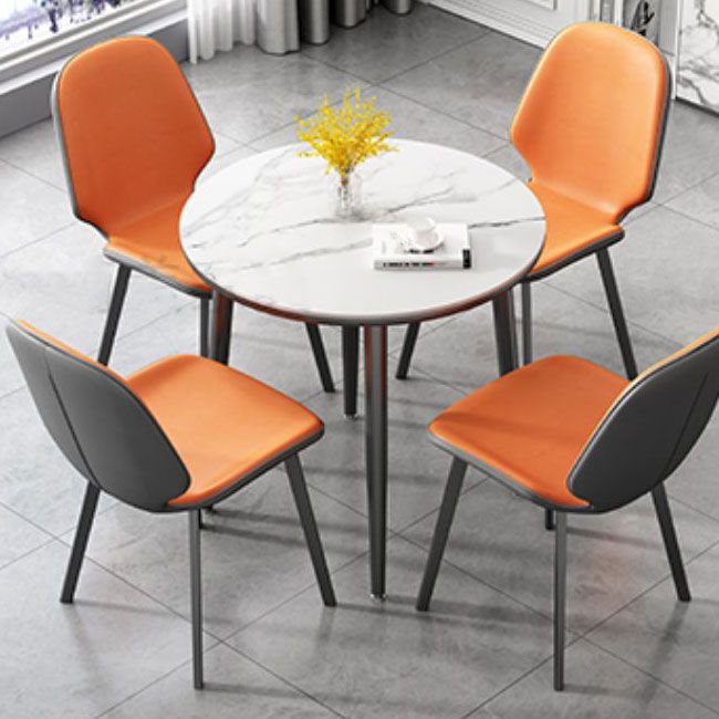 Metal Industrial Dinette Table Sintered Stone Top Table with 4 Legs Clearhalo ' dining_table' 'Dining Tables & Seating' 'Dining Tables' 'furn' 'furn_dining_table' 'Furniture' 'furniture_dining_table' 'Kitchen & Dining Furniture' 'kitchen&dining_furn' 'kitchen' 'kitchen_dining_table' 1200x1200_8bf24abc-d53f-4601-8341-a3e0d4c1942a