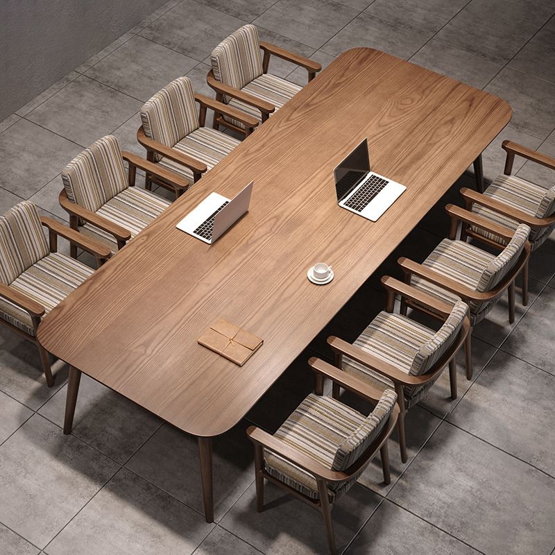 Contemporary Brown Office Desk Solid Wood Writing Desk for Office Clearhalo 'furn' 'furn_office_desk' 'Furniture' 'Office Desks' 'Office Furniture' 'office_desk' 1200x1200_8bf30c09-c245-40b3-a900-e7fe385a3490