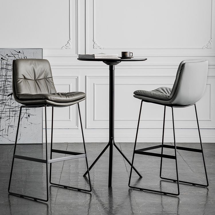 Scandinavian Low Back Home Stool Matte Finish Upholstered Bar Stools Clearhalo 'Bar Furniture' 'Bar Stools' 'bar_stools' 'furn' 'furn_bar_stools' 'Furniture' 'furniture_bar_stools' 'Kitchen & Dining Furniture' 1200x1200_8bf54a21-16aa-4db1-9add-a8929b1a8bbb