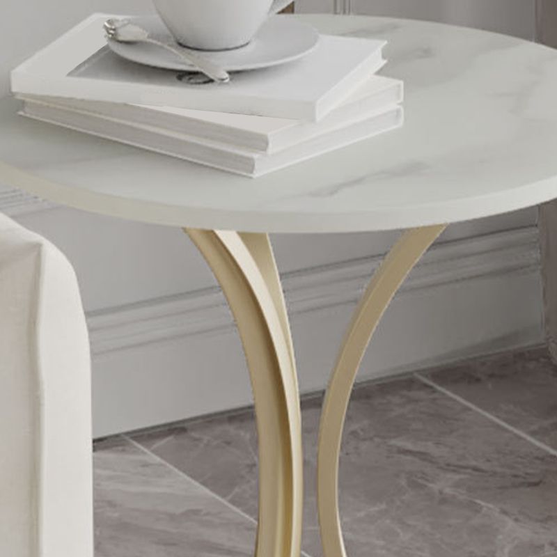モダンスレートラウンドサイドエンドテーブルフレームベースタイプソファテーブル