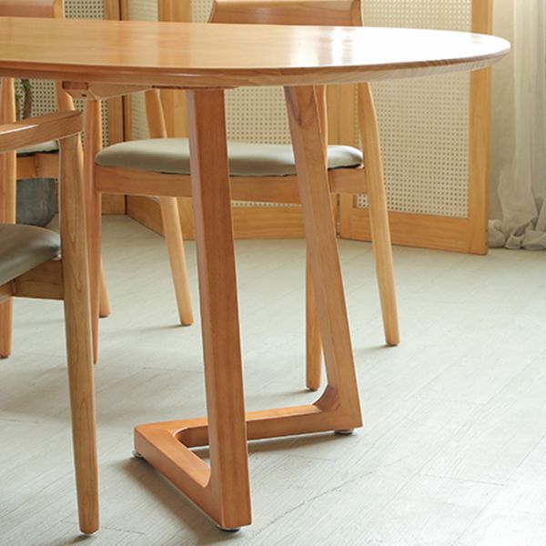 Mesa de comedor de madera sólida Mesa de cena ovalada contemporánea para la cena de cocina en casa