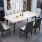 Contemporary Home Sintered Stone Scratch Resistant Dining Table Rectangle Table with 4 Legs Base Clearhalo ' dining_table' 'Dining Tables & Seating' 'Dining Tables' 'Furniture' 'furniture_dining_table' 'Kitchen & Dining Furniture' 'kitchen&dining_furn' 'kitchen' 'kitchen_dining_table' 1200x1200_8bf7ce0d-ecad-4b05-8429-e75e8444af20