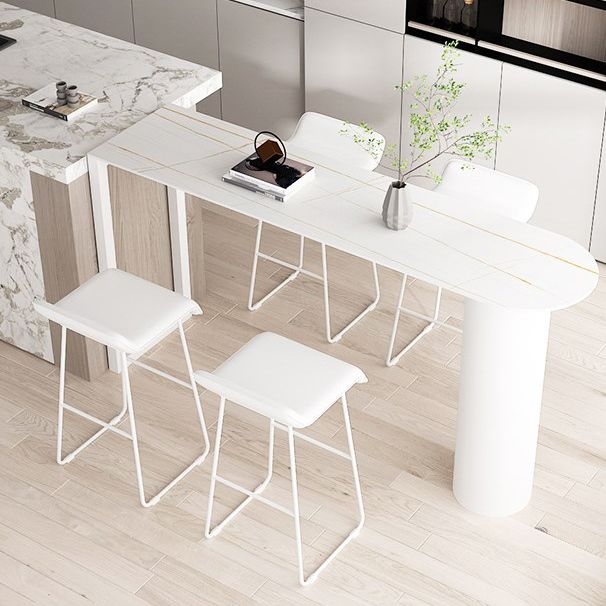 Contemporary 1/2/3/5 Pieces Sintered Stone Pub Table Set Fixed Table Counter Table