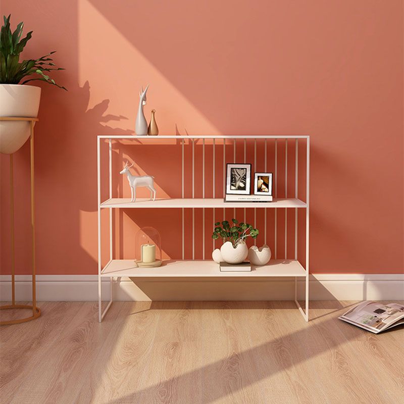 Tavolo da divano di divano con console di stoccaggio aperto moderno con scaffali per ripiani per la sala