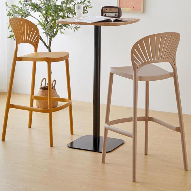 Modern Low Back Bar Stool Plastic Footrest Stackable Counter Stool Clearhalo 'Bar Furniture' 'Bar Stools' 'bar_stools' 'furn' 'furn_bar_stools' 'Furniture' 'Kitchen & Dining Furniture' 1200x1200_8bf9deef-c464-469b-96a4-f93451c63f3a