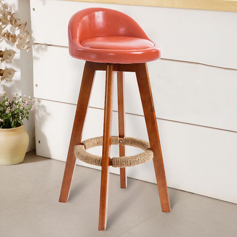Scandinavian Rubberwood Upholstered Barstool Matte Finish Home Stool Clearhalo 'Bar Furniture' 'Bar Stools' 'bar_stools' 'furn' 'furn_bar_stools' 'Furniture' 'furniture_bar_stools' 'Kitchen & Dining Furniture' 1200x1200_8bfa3f8f-ddf1-4fe6-bd17-0d7aeb96b3bf