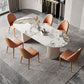 Glam Oval Dining Table Sintered Stone Table with Metal Legs for Home Clearhalo 'Dining Tables & Seating' 'Dining Tables' 'dining_table' 'furn' 'furn_dining_table' 'Furniture' 'Kitchen & Dining Furniture' 1200x1200_8bfafea1-b02c-4f54-92da-9e62f2983e3d