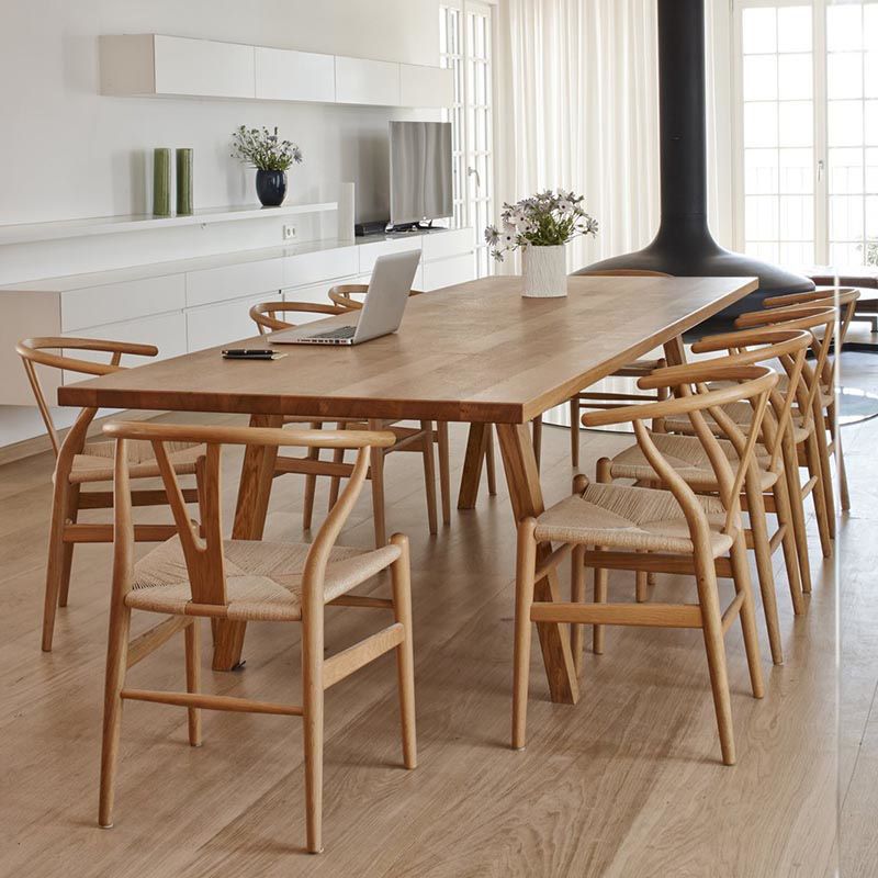 Solid Wood Top Dining Table Traditional Luxury Rectangle Table with 4 Wood Legs Clearhalo 'Dining Tables & Seating' 'Dining Tables' 'dining_table' 'furn' 'furn_dining_table' 'Furniture' 'furniture_dining_table' 'Kitchen & Dining Furniture' 'kitchen' 'kitchen_dining_table' 1200x1200_8bfb2401-394b-414f-87aa-b585c85bfadd