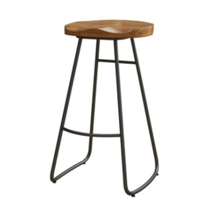 Coffee Shop Industrial Wood Barstool Iron Pedstal Bar Stool with Pedal Clearhalo 'Bar Furniture' 'Bar Stools' 'bar_stools' 'furn' 'furn_bar_stools' 'Furniture' 'Kitchen & Dining Furniture' 1200x1200_8bfc1439-0925-4ca0-a2fe-cb7c1a53f0f1