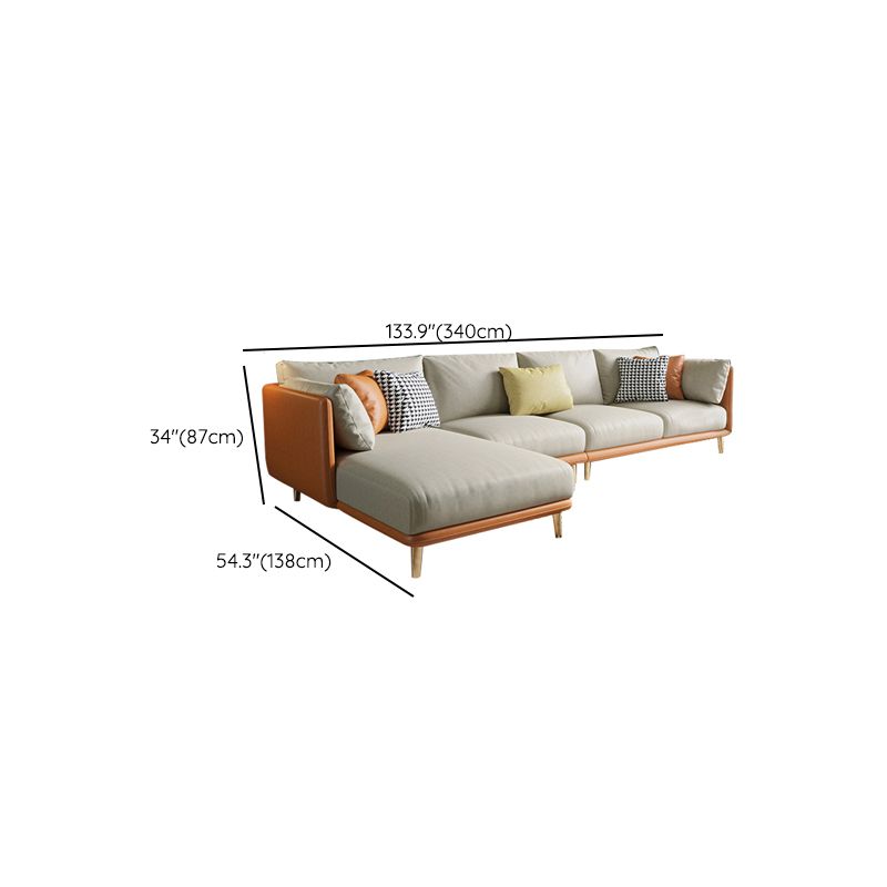 34.25 " H Faux Leather Square Arm Sofa & Chaise for Living Room Clearhalo 'furn' 'furn_sectionals' 'Furniture' 'Living Room Furniture' 'Sectionals' 1200x1200_8bfd5fdf-47d9-4eda-8f35-eed05f9273fa