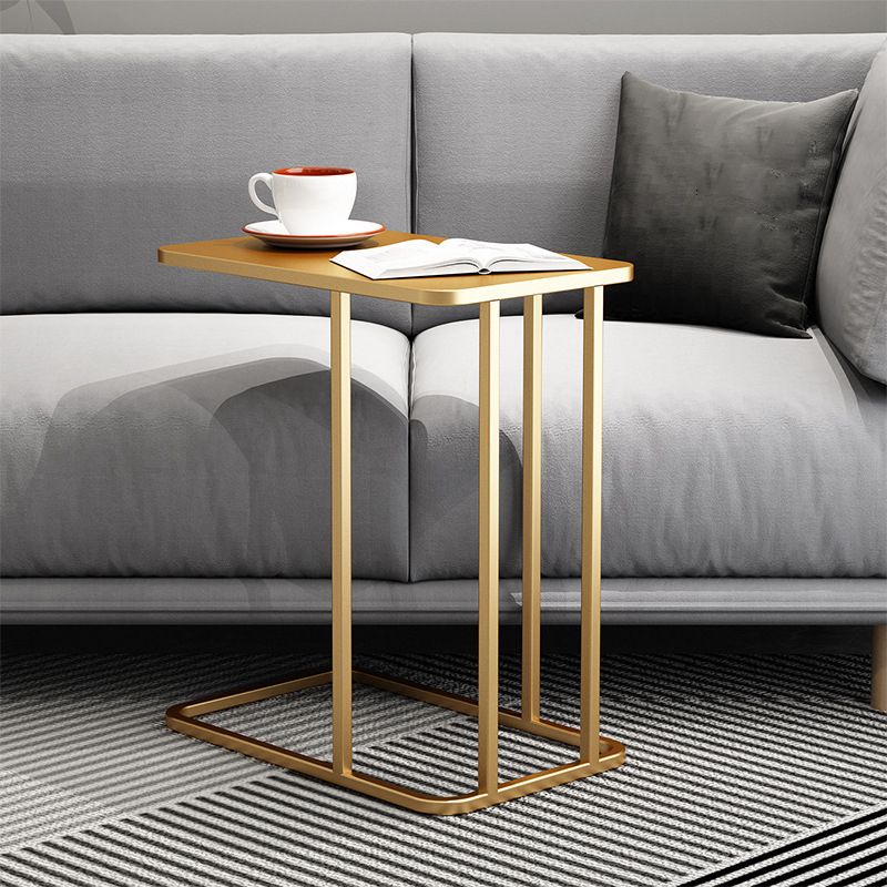 Mesa lateral C de mediados de siglo C pizarra/mesa de extremo rectangular de metal superior