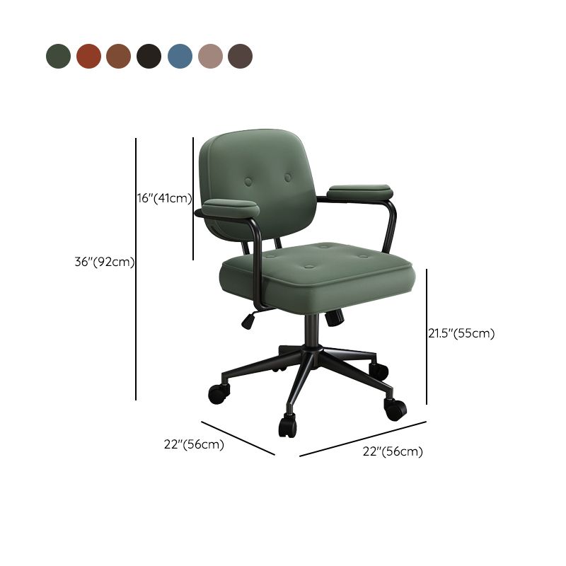 Contemporary Arm Office Chair Desk Chair with Wheels for Bedroom