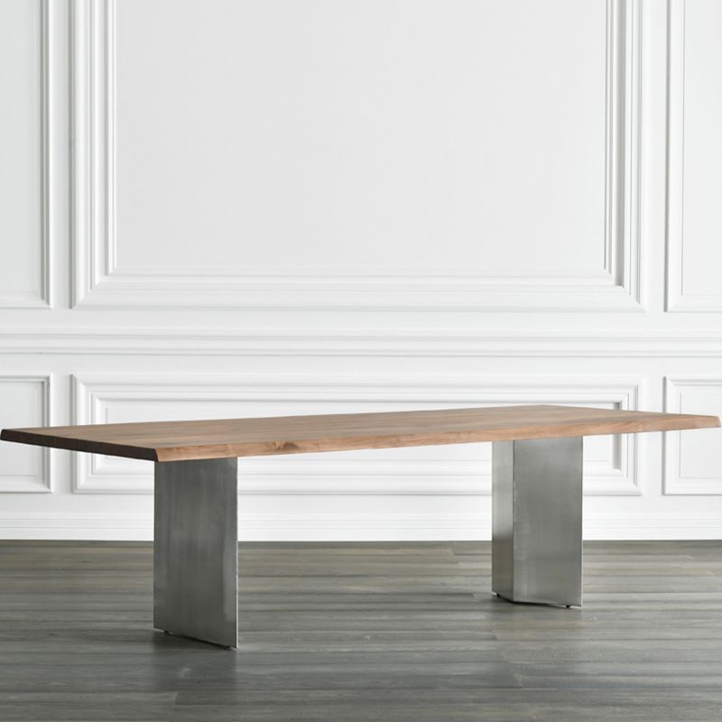 Rectangle Double Pedestal Luxury Dining Table Fixed Table with Solid Wood Clearhalo 'Dining Tables & Seating' 'Dining Tables' 'dining_table' 'furn' 'furn_dining_table' 'Furniture' 'furniture_dining_table' 'Kitchen & Dining Furniture' 'kitchen' 'kitchen_dining_table' 1200x1200_8c04c0b8-3275-47c5-8092-c0b408b9560d