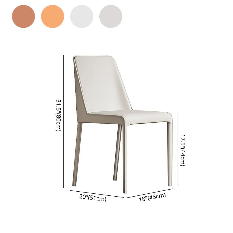 Modern Design Solid Back Dining Side Chairs Leather Armless Dining Chairs for Kitchen Clearhalo ' kitchen&dining_furn' 'Dining Chairs' 'Dining Tables & Seating' 'dining_chair' 'furn' 'furn_dining_chair' 'Furniture' 'furniture_dining_chair' 'Kitchen & Dining Furniture' 'kitchen' 1200x1200_8c050bb6-864d-456c-a894-589c790c0d59