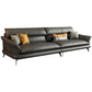 Glam Settee Genuine Leather Black Living Room Flared Arm Cushions Standard Sofa Clearhalo 'furn' 'furn_sofas' 'Furniture' 'Living Room Furniture' 'Sofa' 'sofas' 1200x1200_8c053757-d02c-411c-b23c-ccf65d080580