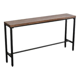Brown Modern Style Table in Iron and Wood Living Room Bar Table Clearhalo 'Bar Furniture' 'Bar Tables' 'bar_tables' 'furn' 'furn_bar_tables' 'Furniture' 'furniture_bar_tables' 'Kitchen & Dining Furniture' 1200x1200_8c060feb-ba99-4350-8f10-689234b9c759