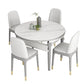 Slate and Wood Table Contemporary Retractable Round Dining Table Clearhalo 'Dining Tables & Seating' 'Dining Tables' 'dining_table' 'furn' 'furn_dining_table' 'Furniture' 'Kitchen & Dining Furniture' 1200x1200_8c06cfe1-0975-4c99-8602-df92d5b61ed4