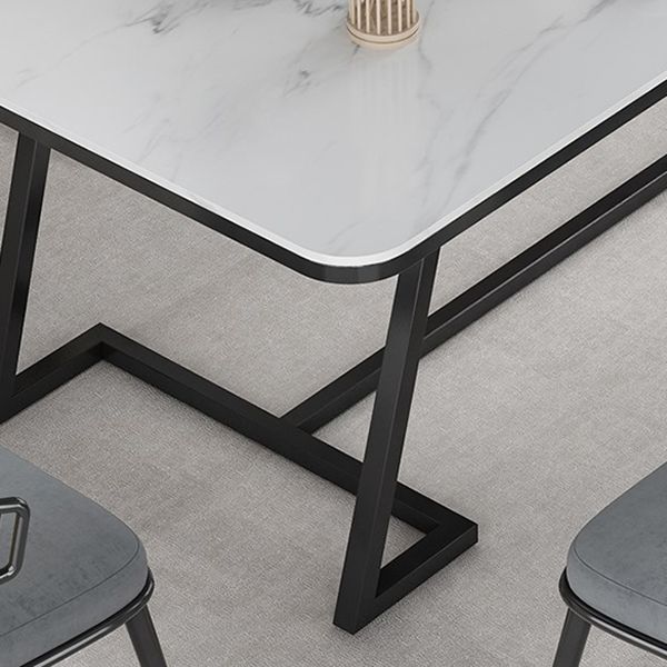 Tafel van leisteen en metaal Glam Style Simple Home rechthoekige eettafel