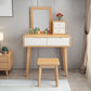 Modern 2-Drawers Table Dressing Table Solid Wood Mirror Make-up Vanity Clearhalo 'Bedroom Furniture' 'furn' 'furn_makeup_vanities' 'Furniture' 'Makeup Vanities' 'makeup_vanities' 1200x1200_8c0971d1-5077-4d9d-b67c-1f676cb92d62