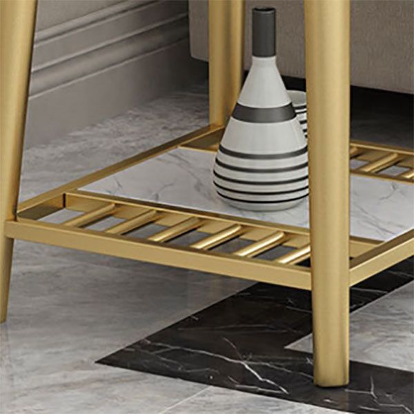 Rectangle Slate Top Side Table 21.65" Tall Metal 4 Legs End Table with Shelf Clearhalo 'Coffee & Accent Tables' 'End & Side Tables' 'end_side_tables' 'furn' 'furn_end_side_tables' 'Furniture' 'Living Room Furniture' 1200x1200_8c09c8b3-5fda-4b0d-a7ef-aab027f81b7d