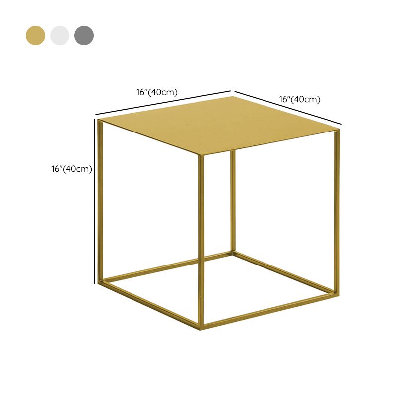 Mesa de mesa de hierro de 15.7 pulgadas de ancho marco cuadrado cuadrado de mesa lateral simple