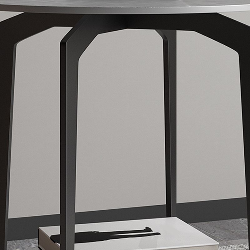 Minimalistische ronde hoektafel leisteen 4 poten banken bijzettafel met opslag