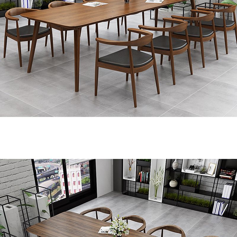 Bureau de bureau en bois moderne Desk de forme de forme rectangulaire avec 4 jambes