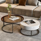 Round Brown Glass Coffee Table with Drawers Frame 2 Nesting Cocktail Table Clearhalo 'Coffee & Accent Tables' 'Coffee Tables' 'coffee_tables' 'furn' 'furn_coffee_tables' 'Furniture' 'furniture_coffee_tables' 'Living Room Furniture' 1200x1200_8c0d495b-2c4d-464c-b84d-058faa9bf5f0