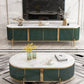 Glam Marble TV Stand Console Enclosed Storage TV Media Stand for Living Room