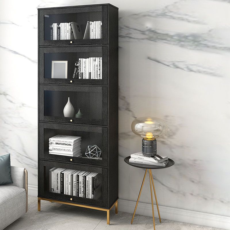 Glam Manufactured Wood Standard Bookcase Vertical Bookcase with Glass Doors Clearhalo 'Bookcases' 'furn' 'furn_bookcases' 'Furniture' 'furniture_bookcases' 'kitchen' 'kitchen_bookcases' 'Living Room Furniture' 'Office Furniture' 1200x1200_8c0f38df-7398-4ab6-ae23-a7334e53fe49