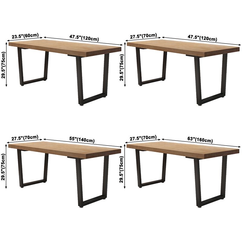Industrial Style Solid Wood Dining Table Brown Rectangle Table with Sled Base for Dinning Room Clearhalo ' dining_table' 'Dining Tables & Seating' 'Dining Tables' 'furn' 'furn_dining_table' 'Furniture' 'furniture_dining_table' 'Kitchen & Dining Furniture' 'kitchen&dining_furn' 'kitchen' 'kitchen_dining_table' 1200x1200_8c0f4385-5e6c-4af3-8bec-9a3c97137417