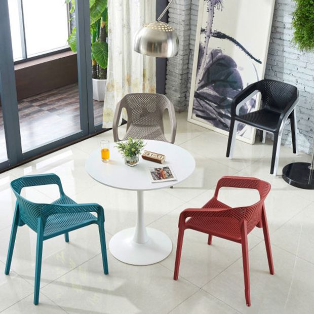 Modern Style Stackable Chairs Dining Arm Chairs with Plastic Legs for Kitchen Clearhalo ' kitchen&dining_furn' 'Dining Chairs' 'Dining Tables & Seating' 'dining_chair' 'furn' 'furn_dining_chair' 'Furniture' 'furniture_dining_chair' 'Kitchen & Dining Furniture' 'kitchen' 1200x1200_8c1021b9-931b-448a-8c7e-5ec430e56c3b