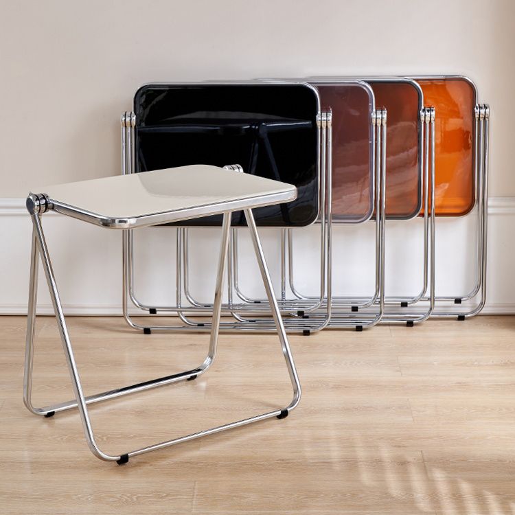 Acrylfaltbares Esstisch für 2 Person mit Silberstahlbasis