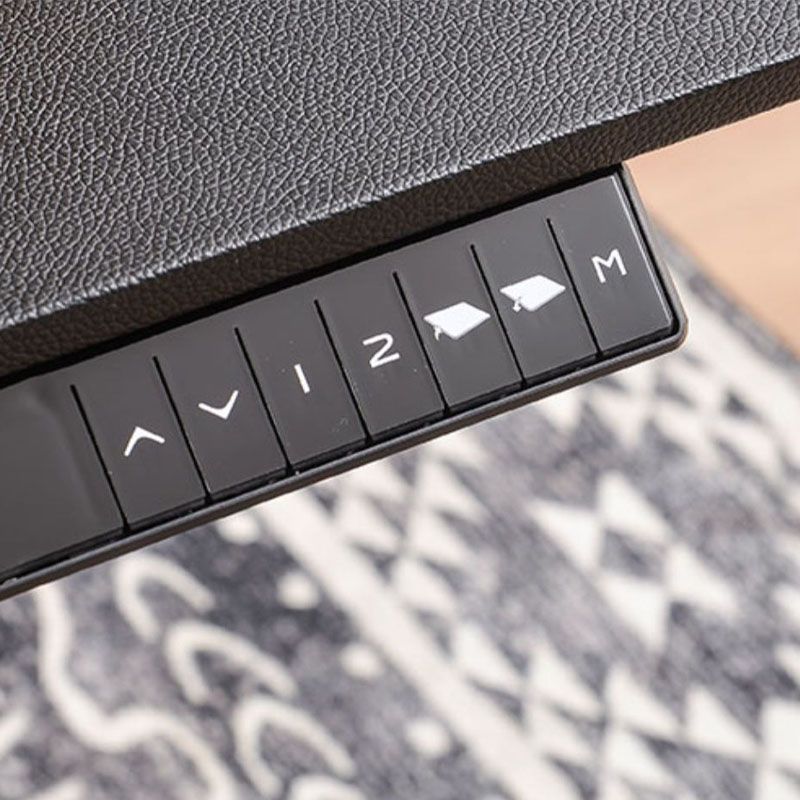 Escritorio de escritura plegable de forma rectangular con patas de metal en blanco/negro