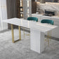 White Stone Rectangle Bar Wine Table Double Pedestal Living Room Bar Dining Table Clearhalo 'Bar Furniture' 'Bar Tables' 'bar_tables' 'furn' 'furn_bar_tables' 'Furniture' 'furniture_bar_tables' 'Kitchen & Dining Furniture' 1200x1200_8c117451-4463-4900-a53c-c8f0c6a2b549