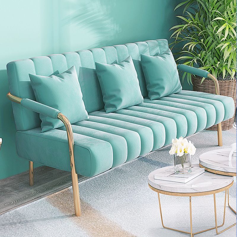 Glam Velvet 3-seat Sofa with Sewn Pillow Back 22" Wide 28" High Clearhalo 'furn' 'furn_sofas' 'Furniture' 'furniture_sofas' 'kitchen' 'kitchen_sofas' 'Living Room Furniture' 'Sofa' 'sofas' 1200x1200_8c11a71b-91d3-444d-af99-ea2db232ac2a