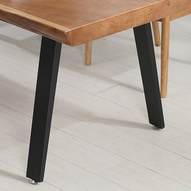 Rectangle Shape 4 Legs Industrial Dining Table Wood Color Fixed Table of Solid Wood Clearhalo ' dining_table' 'Dining Tables & Seating' 'Dining Tables' 'furn' 'furn_dining_table' 'Furniture' 'furniture_dining_table' 'Kitchen & Dining Furniture' 'kitchen&dining_furn' 'kitchen' 'kitchen_dining_table' 1200x1200_8c1232ad-c62c-4290-836e-26598509d848