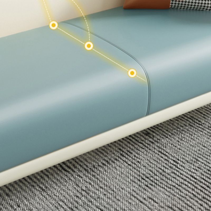 Modern Faux Leather Standard Sofa Tuxedo Arm for Living Room