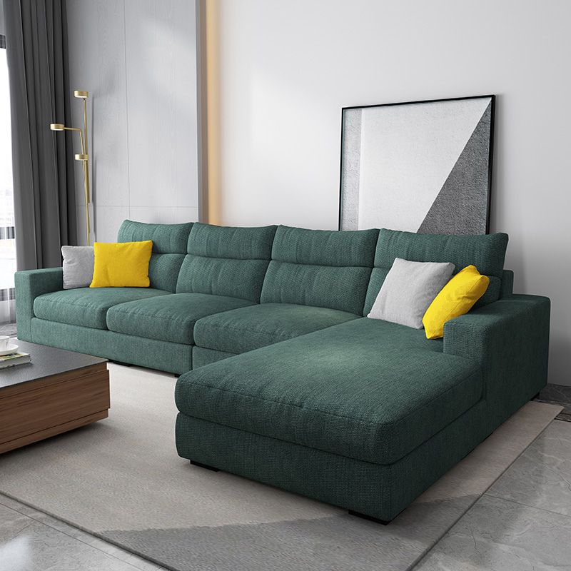 Contemporary Linen Square Arm Sofa & Chaise for Living Room Clearhalo 'furn' 'furn_sectionals' 'Furniture' 'Living Room Furniture' 'Sectionals' 1200x1200_8c146c6e-2f9f-4a71-83f9-f38af6ebebb4