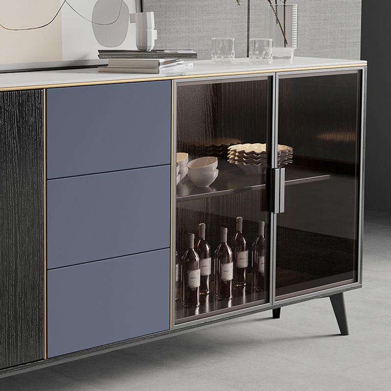 Rittangolo Sinterizzato Sinterite Siete di stoccaggio glam con cassetti e porte