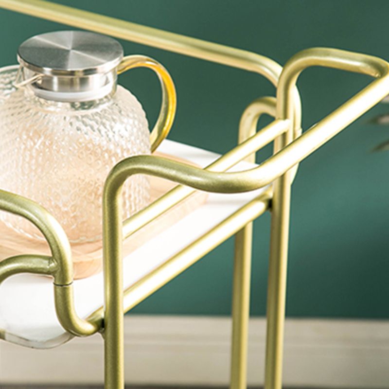 Modern 31.1"H Rolling Prep Table Rectangular Metal Prep Table for Home Use