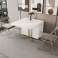 Foldable Sintered Stone Dining Table Modern Rectangle Table with Trestle Base Clearhalo 'Dining Tables & Seating' 'Dining Tables' 'dining_table' 'furn' 'furn_dining_table' 'Furniture' 'furniture_dining_table' 'Kitchen & Dining Furniture' 'kitchen' 'kitchen_dining_table' 1200x1200_8c168a35-d520-449f-9cdd-b82bc4e3f062