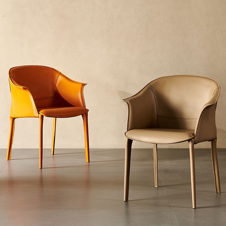 Faux Leather Dining Arm Chair Contemporary Dining and Accent Chairs Clearhalo 'Dining Chairs' 'Dining Tables & Seating' 'dining_chair' 'furn' 'furn_dining_chair' 'Furniture' 'Kitchen & Dining Furniture' 1200x1200_8c16cb24-6cfb-48cd-b3f2-ad7e6c6ca4e4