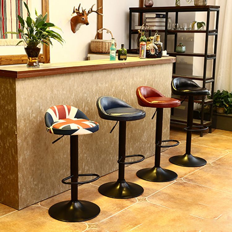 Industrial Metal Adjustable Swivel Barstool with Cushion 32" Height Bar Stool 1 Piece Clearhalo 'Bar Furniture' 'Bar Stools' 'bar_stools' 'furniture_bar_stools' 'Kitchen & Dining Furniture' 'kitchen&dining_furn' 'kitchen' 'kitchen_furn' Furniture' 1200x1200_8c177b74-81ac-4fc4-85aa-bd28095a105c