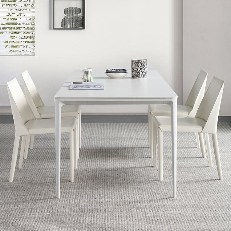 Modern White Dining Table Set 1/2/5/6/7 Pieces Rectangle Dinette Set with Sintered Stone Clearhalo 'Dining Room Sets' 'Dining Tables & Seating' 'dining_room_set' 'furn' 'furn_dining_room_set' 'Furniture' 'Kitchen & Dining Furniture' 1200x1200_8c186357-cba8-4ff8-9ff8-f72d13104196