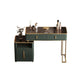 Glass Top Dressing Table Solid Wood Green Make-up Vanity with Drawers